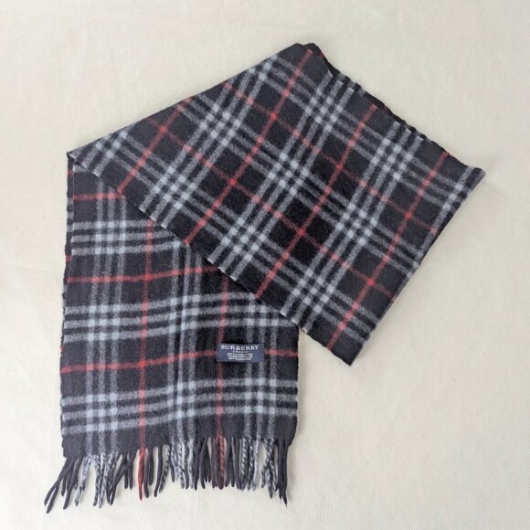 Pre-Loved Burberry Lambswool Scarf Blue – Unisex Classic Check – Luxury Fashion - Picture 1 of 7